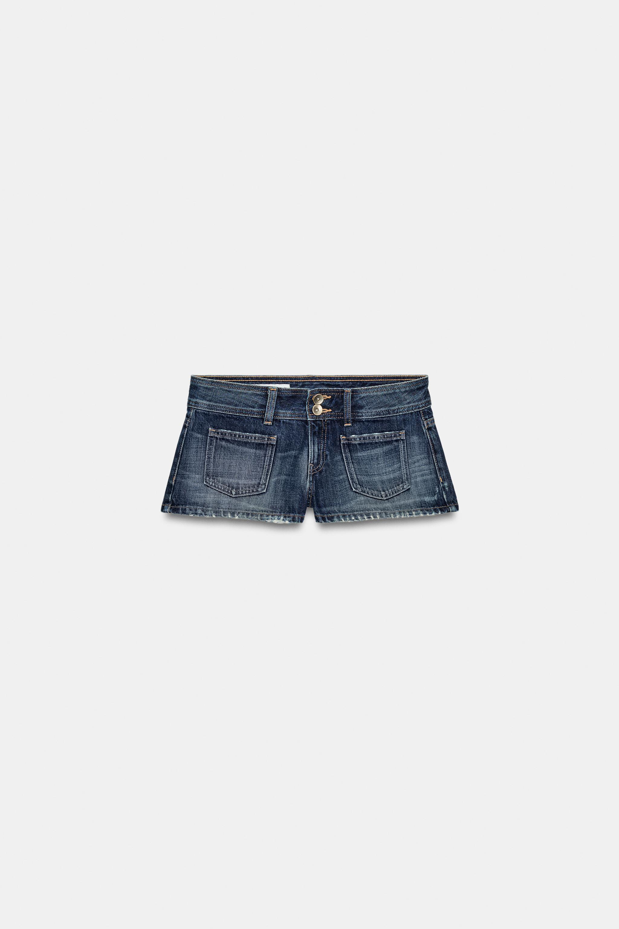 SHORT MINI EN DENIM TRF TAILLE BASSE